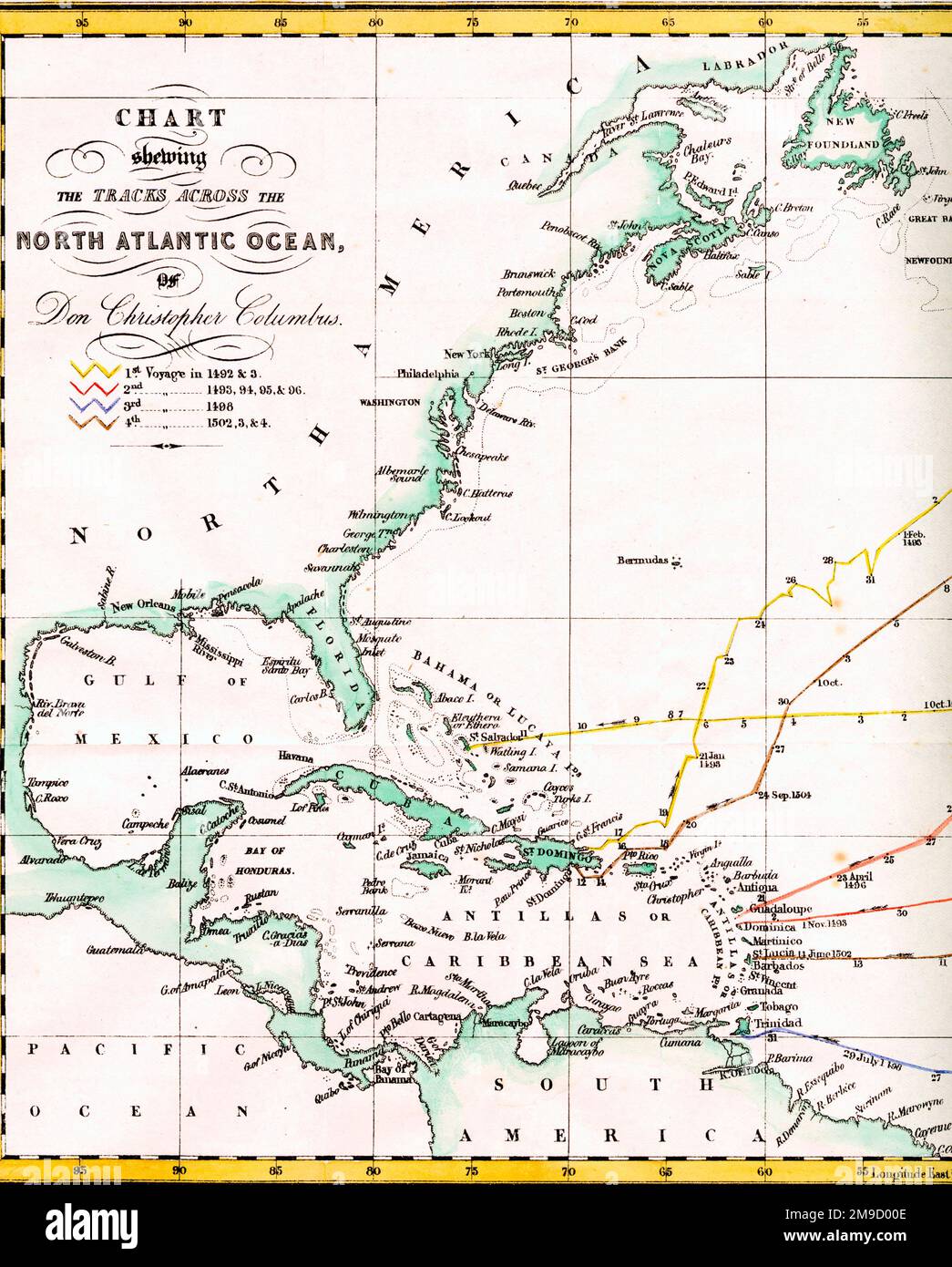 Colombus Reist Über Den Atlantik Nach New World Stockfoto