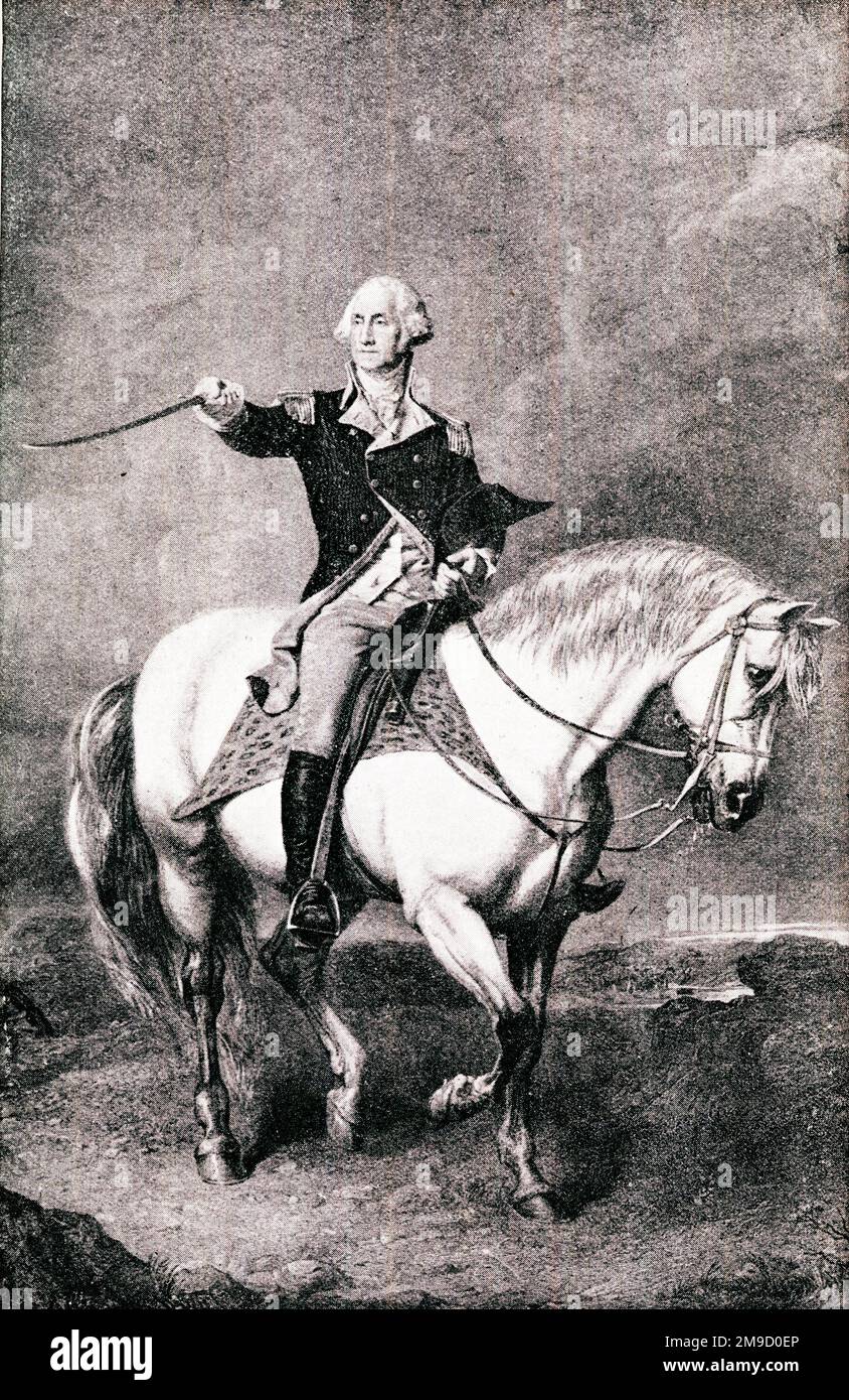 George Washington auf Einem Pferd Stockfoto