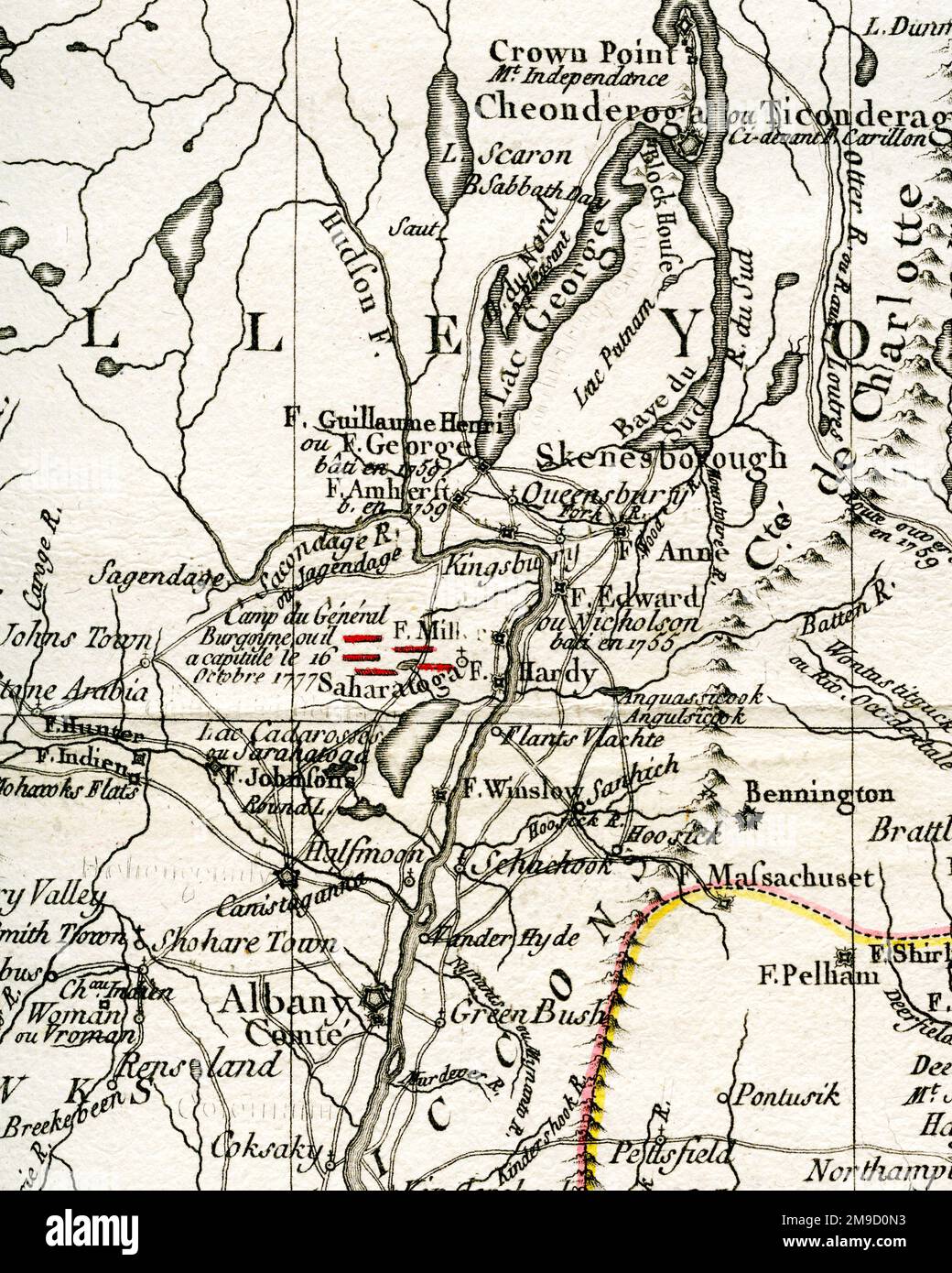 Schlacht von Saratoga - M Brion De La Tour Stockfoto