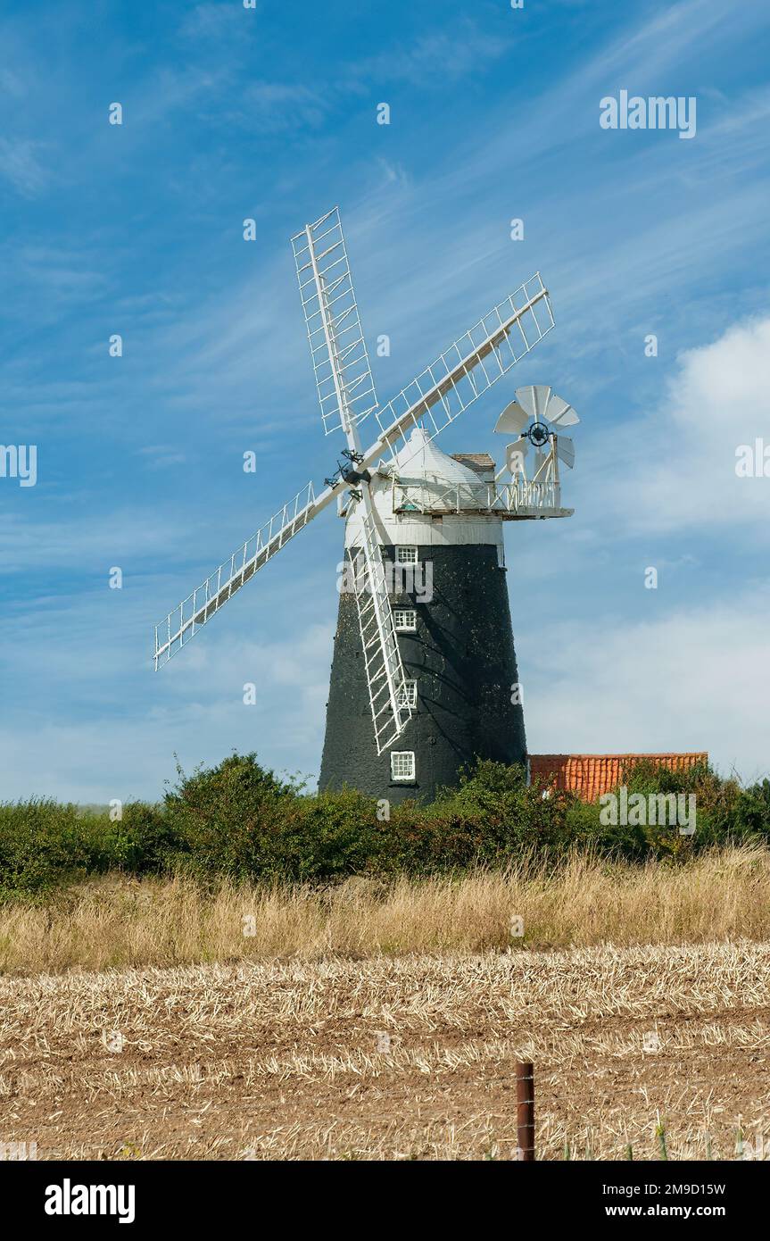Turm, Windmühle, Burnham Overy Staithe, Norfolk, England Stockfoto
