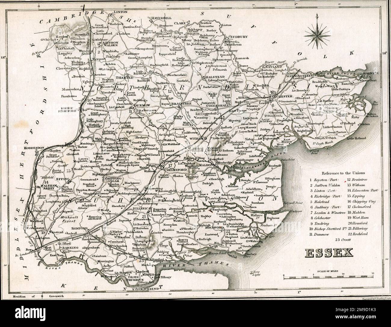 Karte Von Essex Stockfoto
