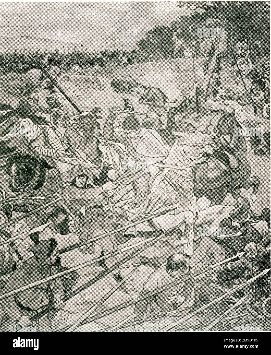 Schlacht Von Bannockburn - Der Englische Angriff Stockfoto