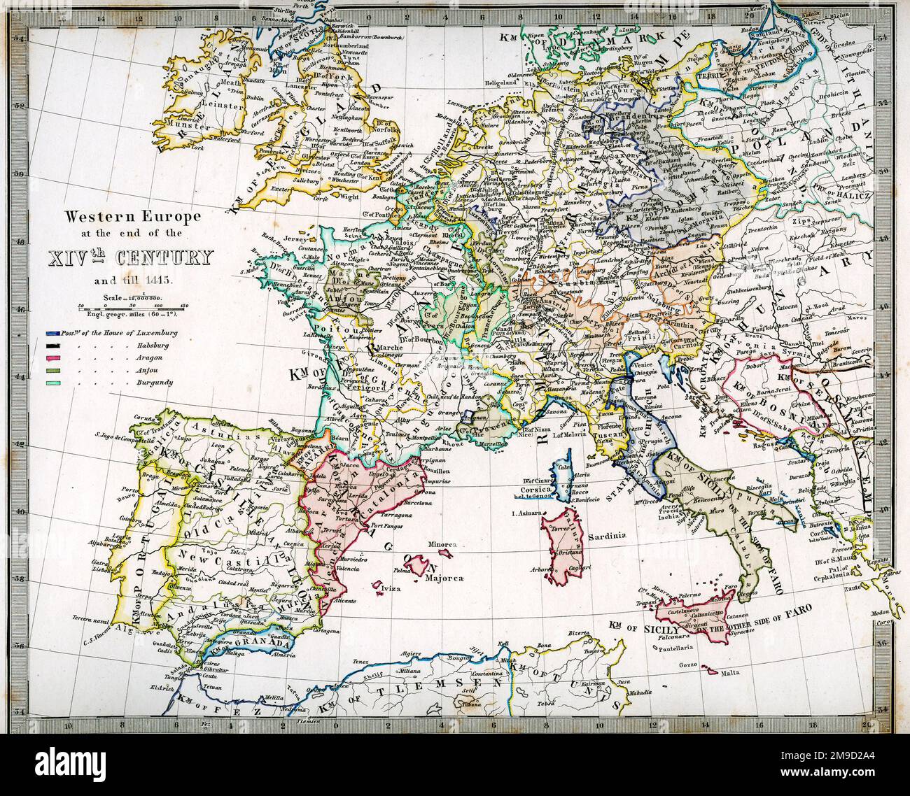 Westeuropa Ende des 14. Jahrhunderts bis 1415 Stockfoto