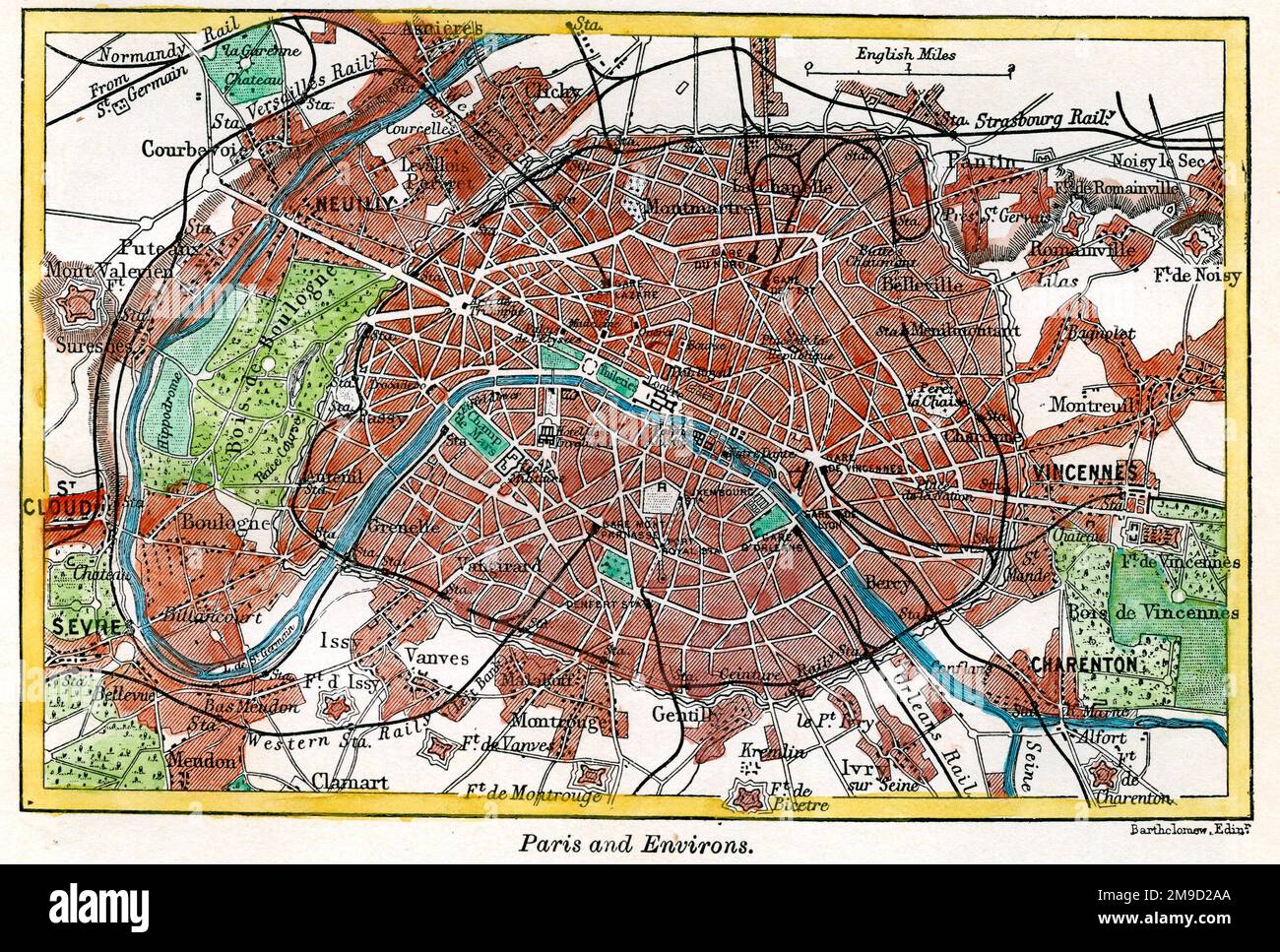 Stadtplan Von Paris Stockfoto