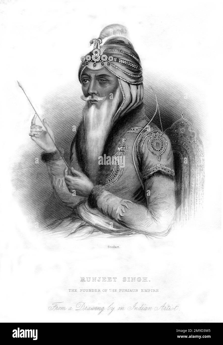 Runjeet oder Ranjit Singh (1780-1839), Gründer des Punjaub (Punjab)-Reiches. Stockfoto