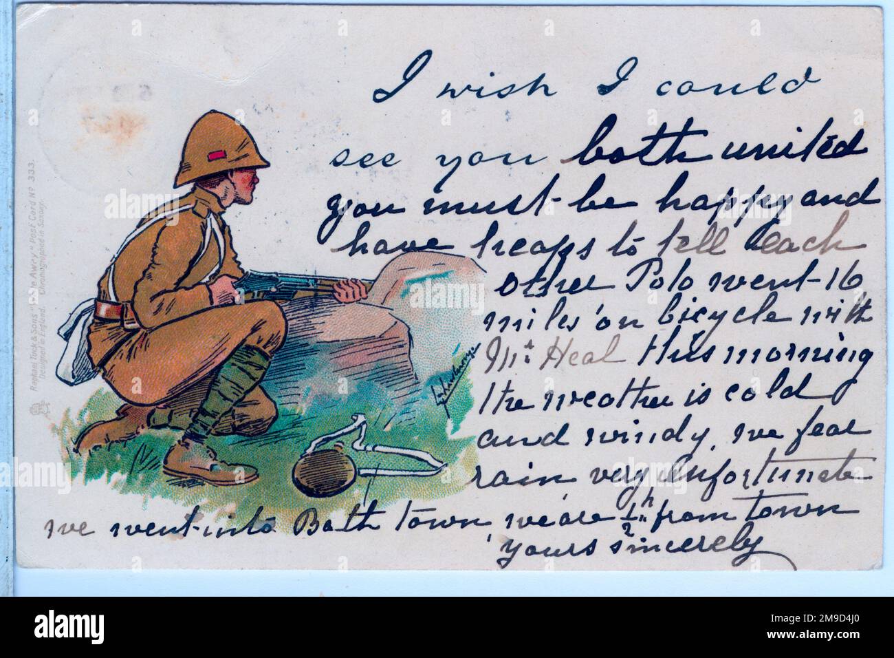 Der Soldat trägt Uniform. Böhlerkrieg. Stockfoto