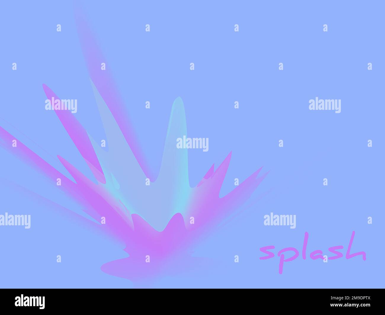 Abstrakte einfache heliotrope Farbspritzer auf hellblauem Hintergrund. Grafisches Vektormuster Stock Vektor