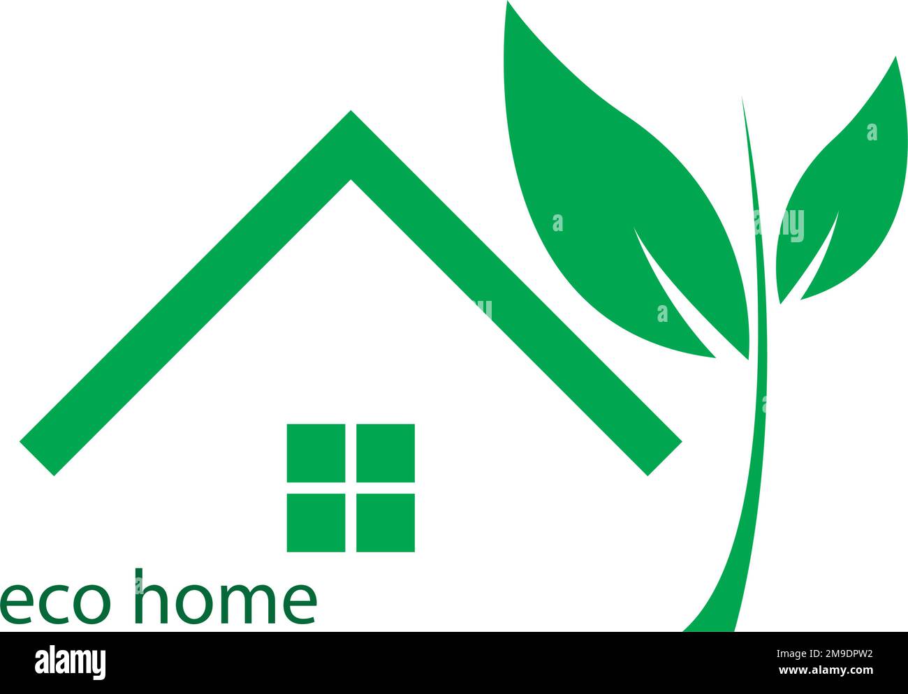 Vektordesign mit dem Green House Logo Stock Vektor