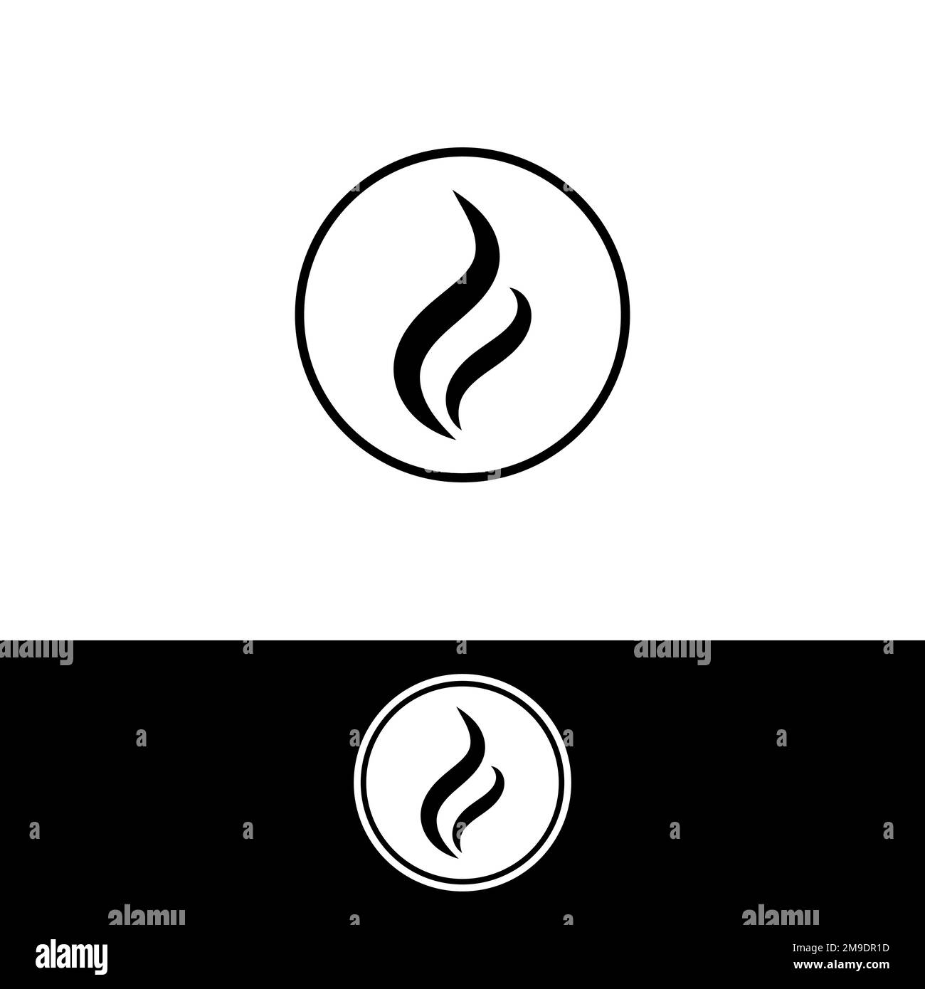 Schwarz-Weiß Einfache und elegante Logo-Vorlage, geeignet für Restaurants oder Unternehmen und ähnliche Vektor-EPS. Stock Vektor