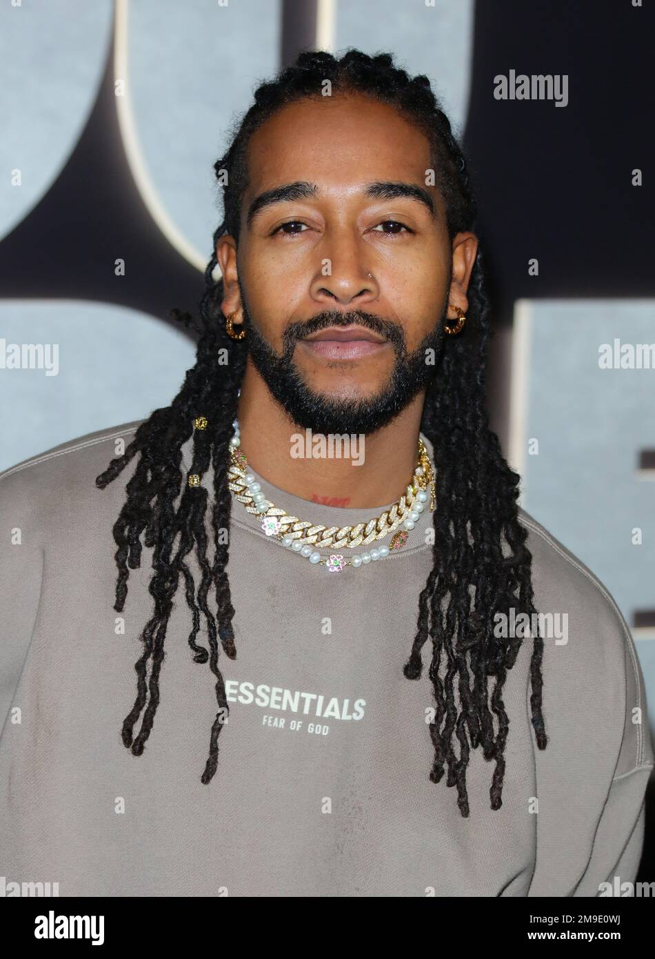 Westwood, USA. 17. Januar 2023. Omarion trifft BEI YOU PEOPLE ein Los Angeles Premiere findet am Dienstag, den 17. Januar 2023 im Regency Village Theater in Westwood, Kalifornien, statt . (Foto: Juan Pablo Rico/Sipa USA) Guthaben: SIPA USA/Alamy Live News Stockfoto