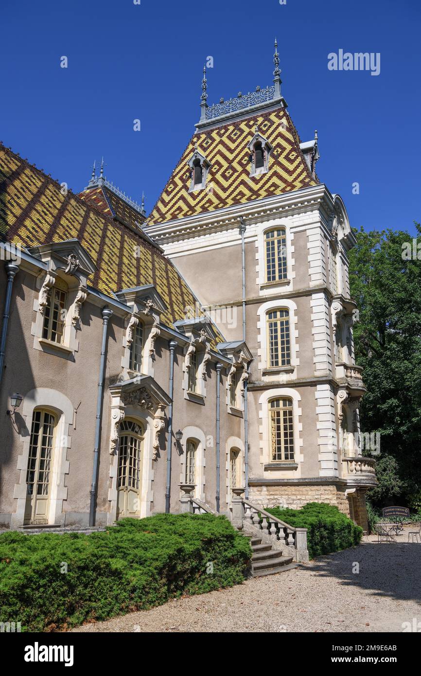 Schloss Aloxe-Corton, Weingut, Route des Grands-Grus, Route of Fine Wines, Cote-d'Or Department, Burgund, Frankreich Stockfoto