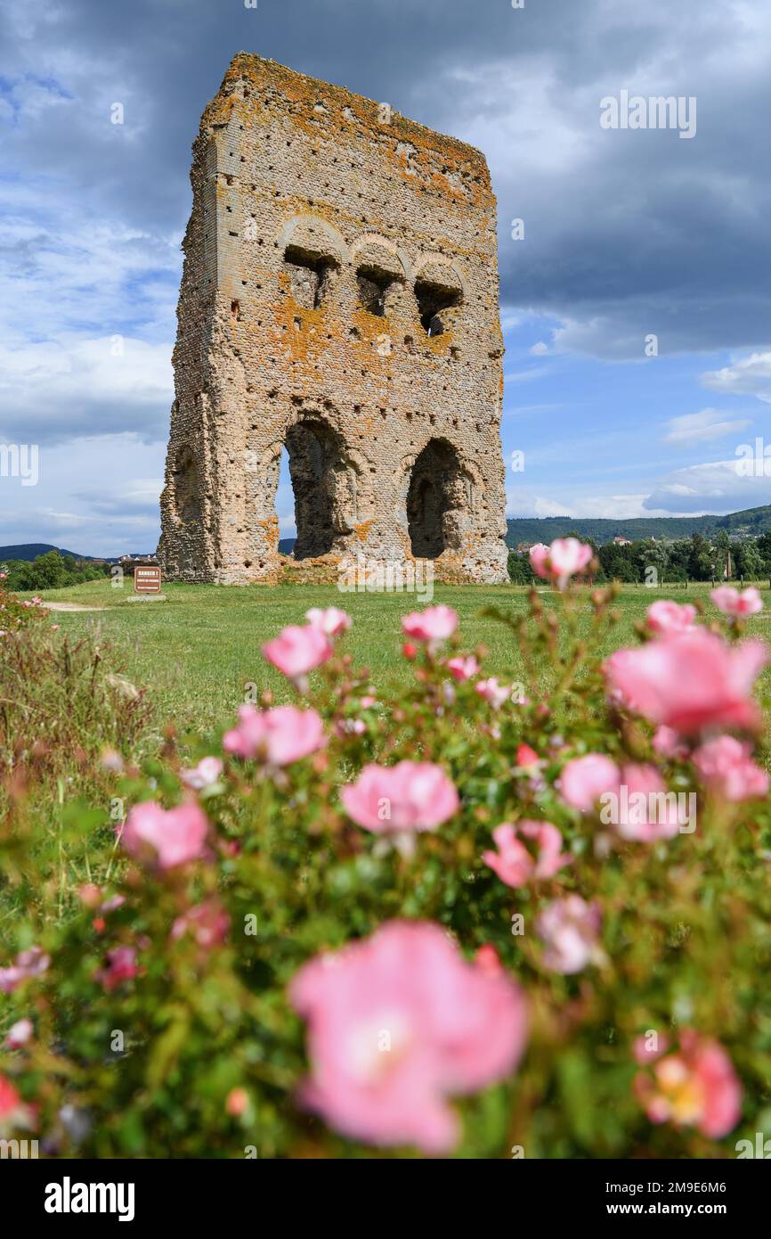 Tempel des Janus, Turm aus dem 1. Jahrhundert, Autun, Departement Saone-et-Loire, Region Bourgogne-Franche-Comte, Burgund, Frankreich Stockfoto