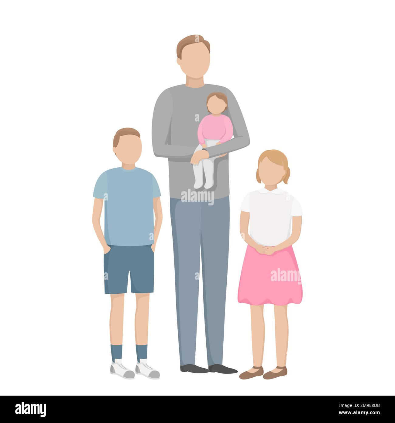 Weiter von vielen Kindern. Vektordarstellung. Stock Vektor