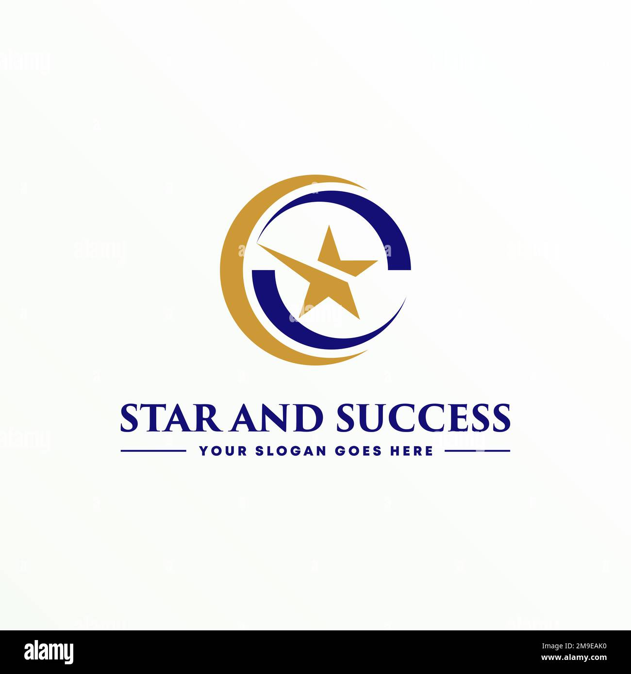 Einzigartiger schneidender Stern mit kreisförmigem Buchstaben C-Schriftart Grafiksymbol Logo Design abstraktes Konzept Vektoridentität für Kreativität oder Gewinner Stock Vektor