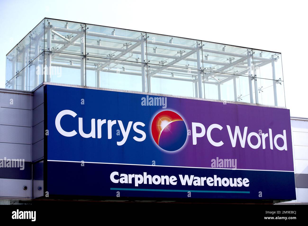 Dateifoto von A Currys PC World aus dem Jahr 24/03/20, wie der Elektronikeinzelhändler Currys sagte, hat er in Großbritannien und Irland gute Ergebnisse erzielt, aber dass sein internationales Geschäft während der Festtage Probleme hatte. Stockfoto