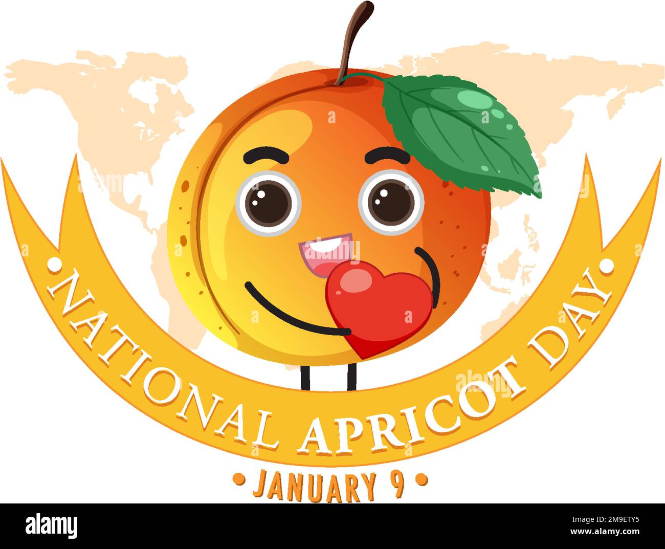 National Apricot Day Poster Design Illustration Stock Vektor