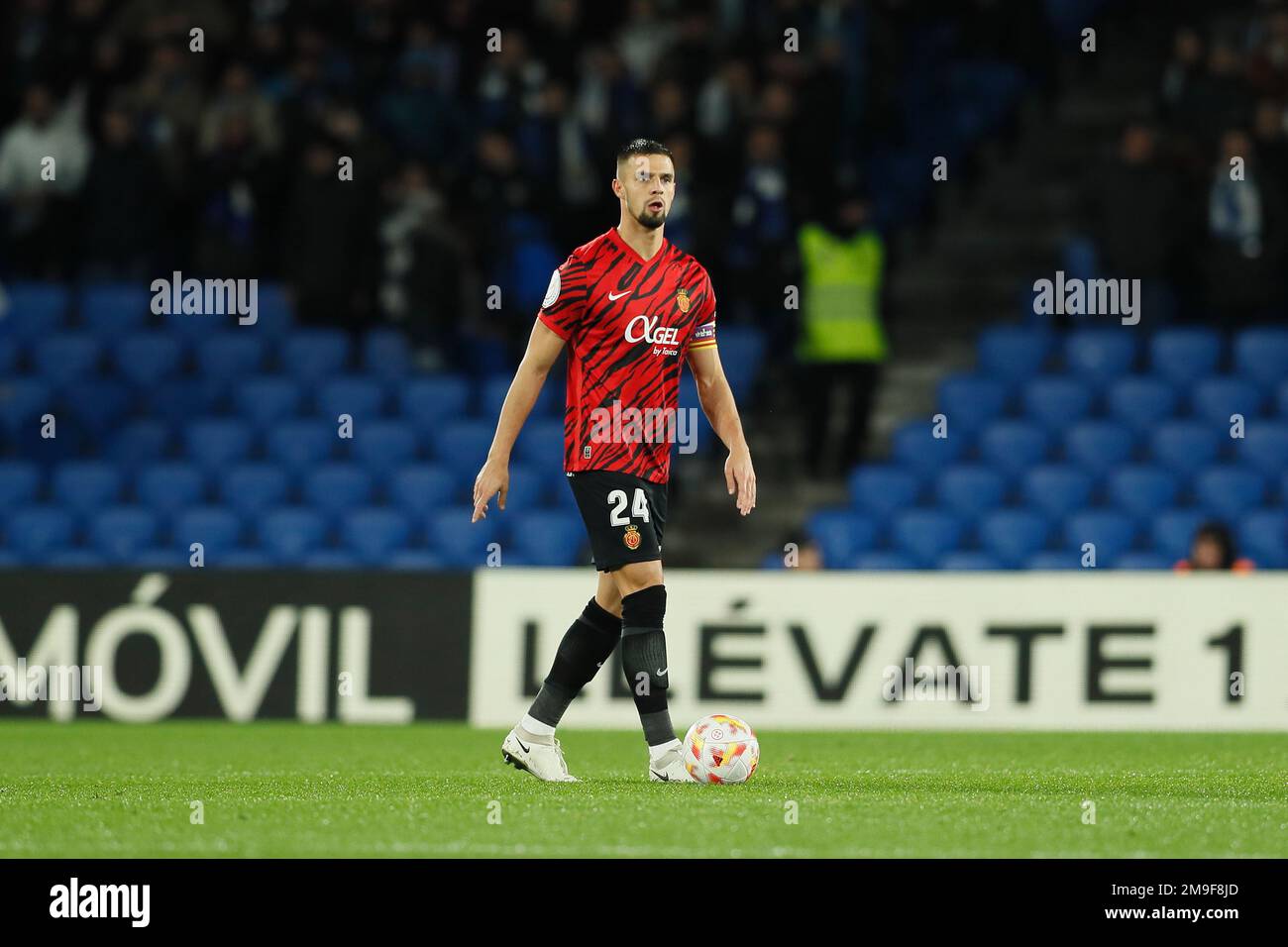 San Sebastian, Spanien. 17. Januar 2023. Martin Valjent (Mallorca) Fußball : spanisches Spiel "Copa del Rey" zwischen Real Sociedad 1-0 RCD Mallorca in der reale Arena in San Sebastian, Spanien . Kredit: Mutsu Kawamori/AFLO/Alamy Live News Stockfoto