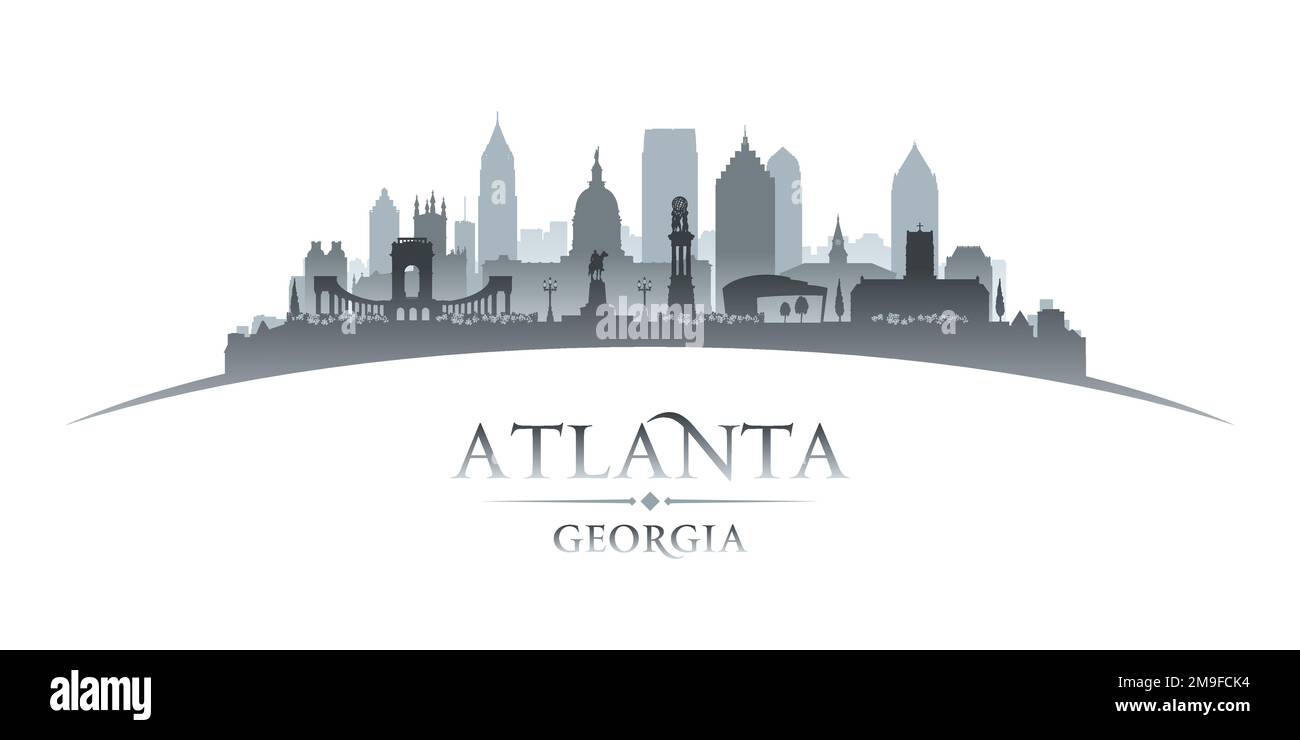 Atlanta Georgia Skyline der Stadt Silhouette. Vector Illustration Stock Vektor