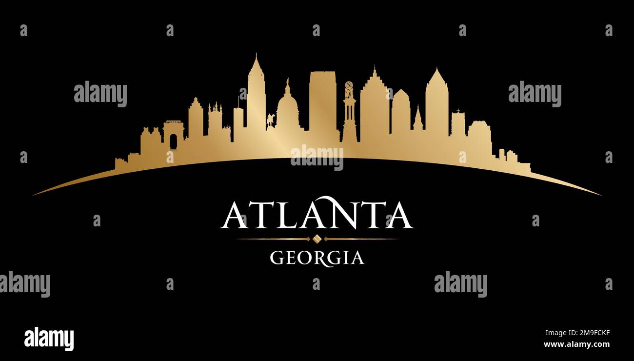 Atlanta Georgia Skyline der Stadt Silhouette. Vector Illustration Stock Vektor