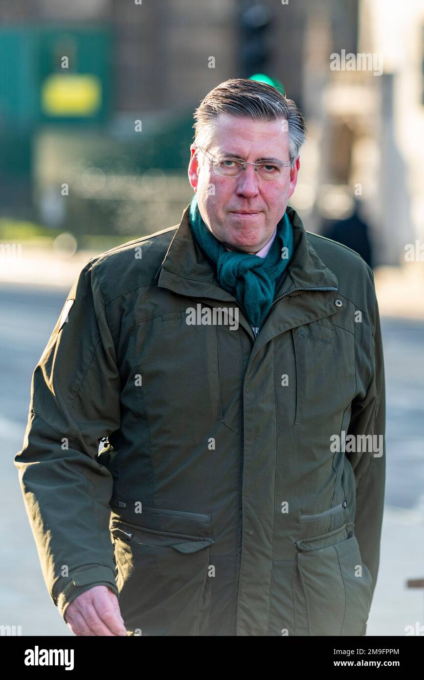 Westminster, London, Großbritannien. 18. Januar 2023. Die Minister treffen im Unterhaus für Fragen des Premierministers ein. Konservativer Abgeordneter Sir Graham Brady Stockfoto