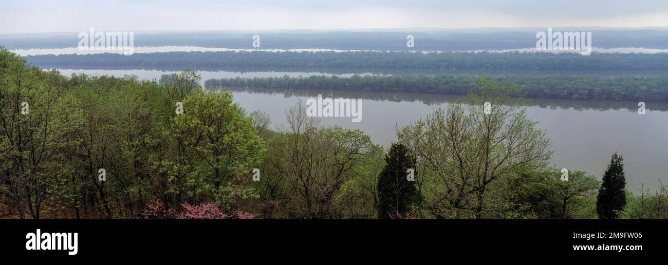 Flusslandschaft und Bäume im US-Bundesstaat Illinois Stockfoto