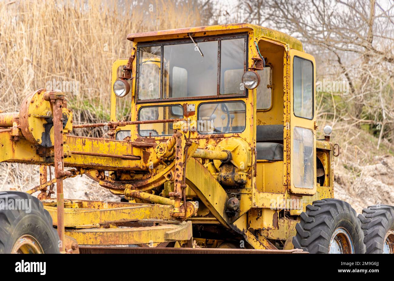 Taxi eines alten Planierers Stockfoto