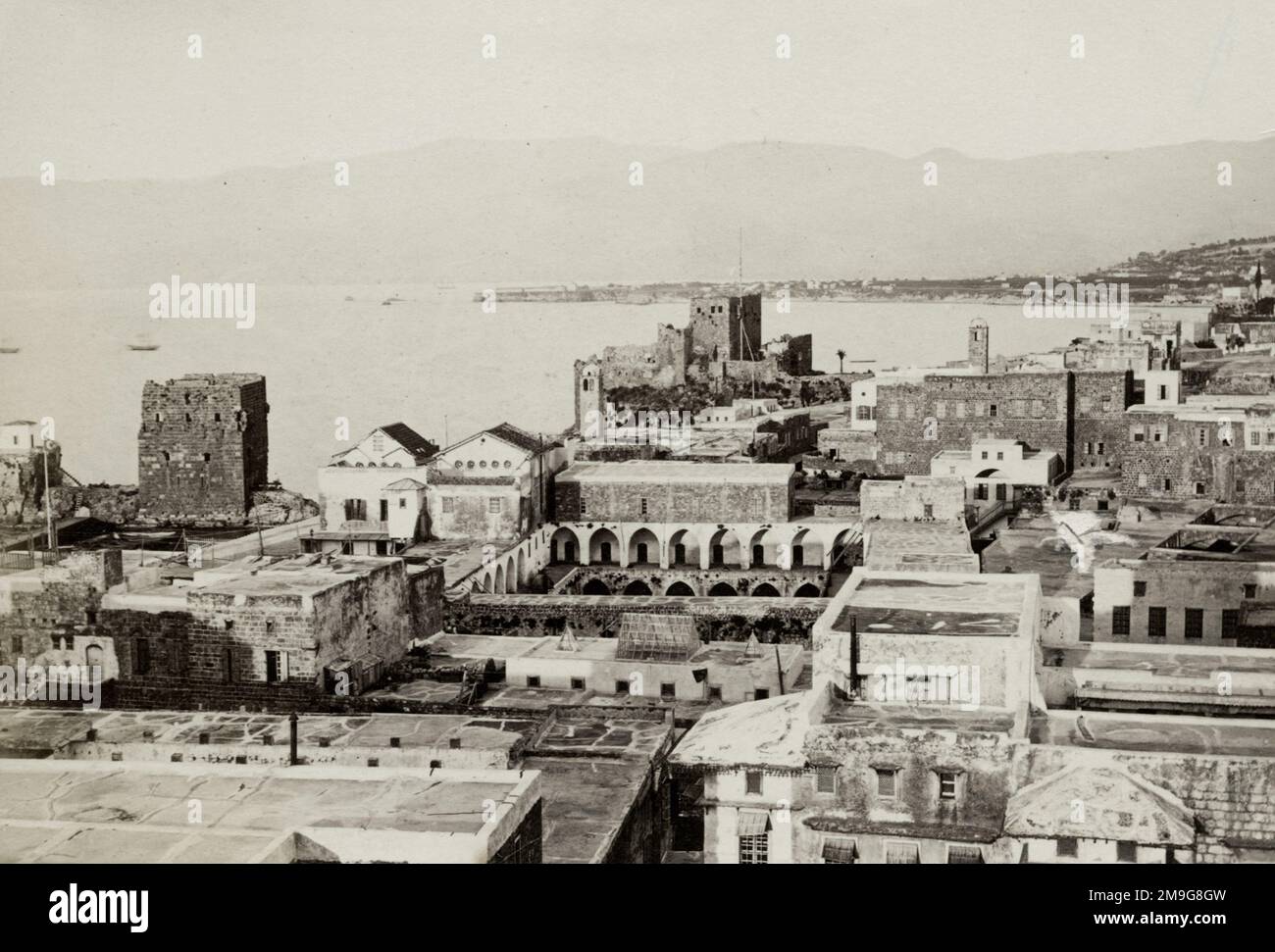 Altes Foto aus dem 19. Jahrhundert - Blick auf Beirut, Syrien Stockfoto