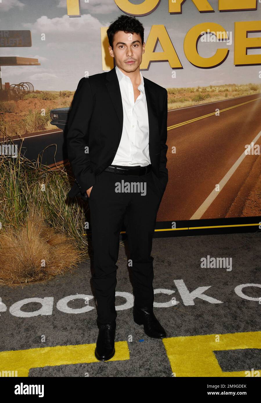 LOS ANGELES, KALIFORNIEN - 17. JANUAR: Nicholas Cirillo nimmt an der Premiere von Los Angeles für die Peacock-Originalserie „Poker Face“ bei Hollywood Legi Teil Stockfoto