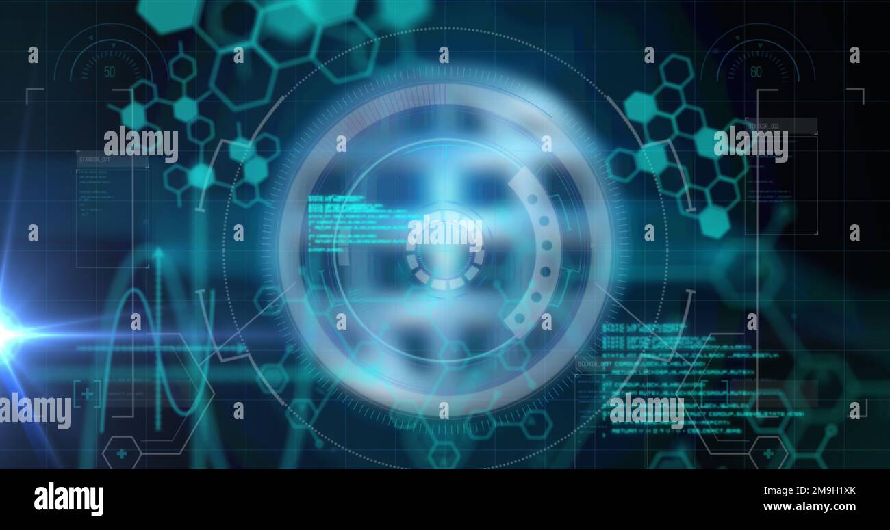 Bild der Datenverarbeitung über das Scannen des Bereichs Stockfoto