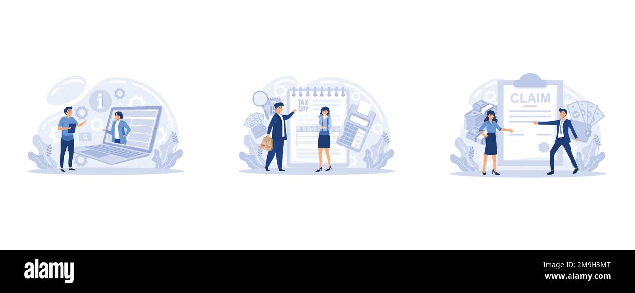 Registrierung des Antragsformulars Dokument, die persönliche Informationen, Einkommen Informationen Vektor-Set. Steueranmeldung, Kredite und Ausgaben, Finanzbericht Stock Vektor