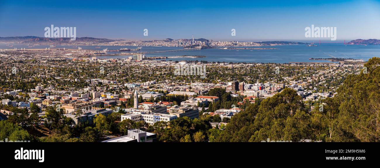 East Bay, Berkeley und San Francisco, Kalifornien, USA aus der Vogelperspektive Stockfoto