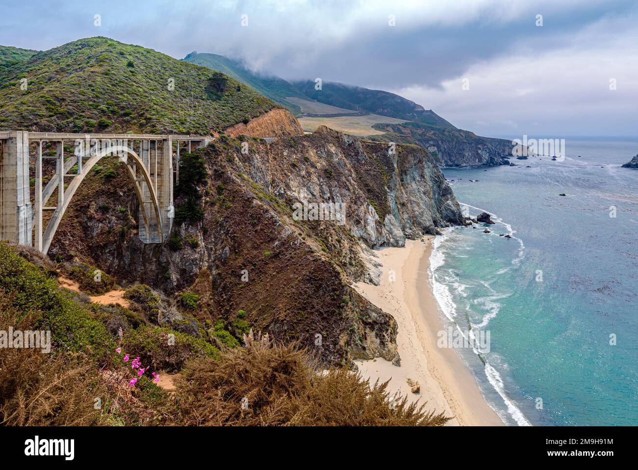 Bixby Creek Bridge, Pacific Coast Highway, Big Sur, Kalifornien, USA Stockfoto
