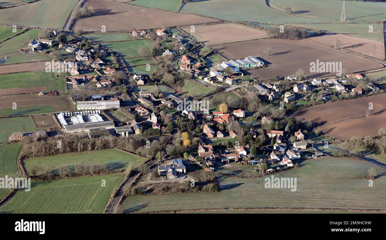 Das Dorf Clayton in der Nähe von Doncaster, South Yorkshire aus der Vogelperspektive Stockfoto