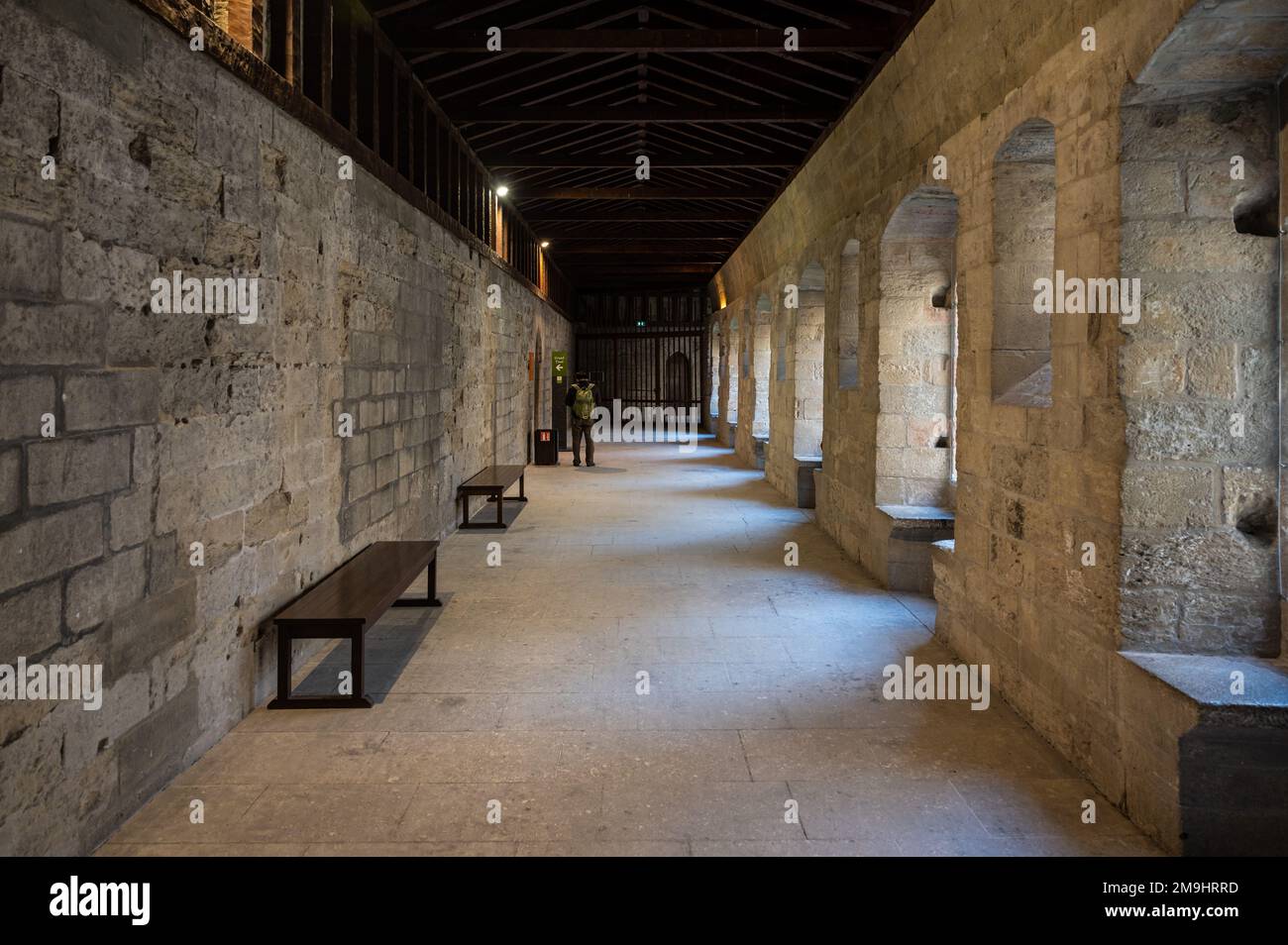 Avignon, Vaucluse, Frankreich, 12 29 2022 - Insel mit rauen Backsteinwänden am Palast der Päpste Stockfoto