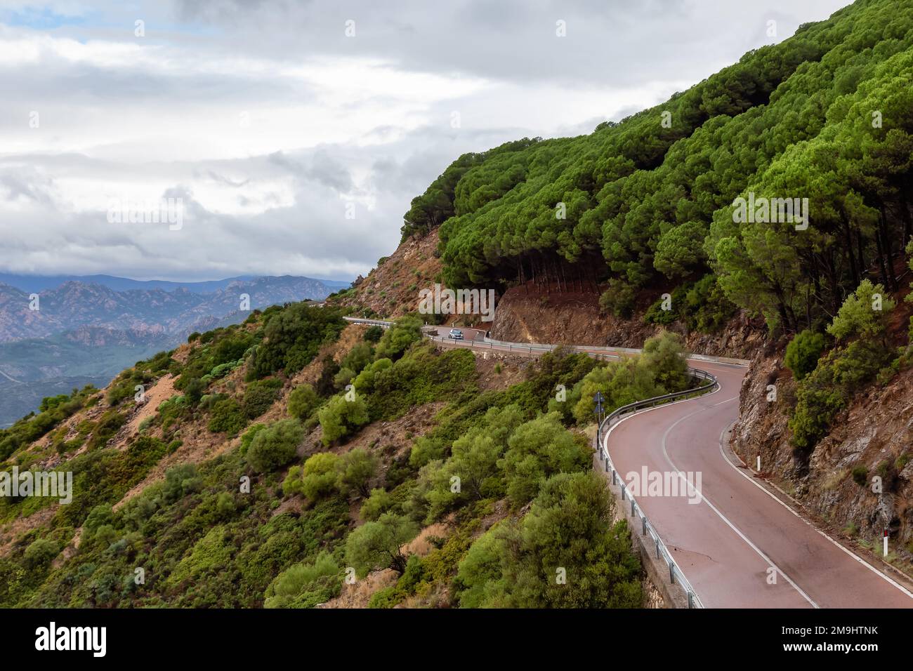 Scenic Highway, Orientale Sarda, in der Berglandschaft. Stockfoto