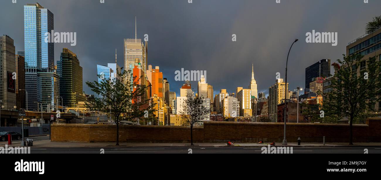 Sturm über 10. Avenue, West Side, New York City, New York, USA Stockfoto