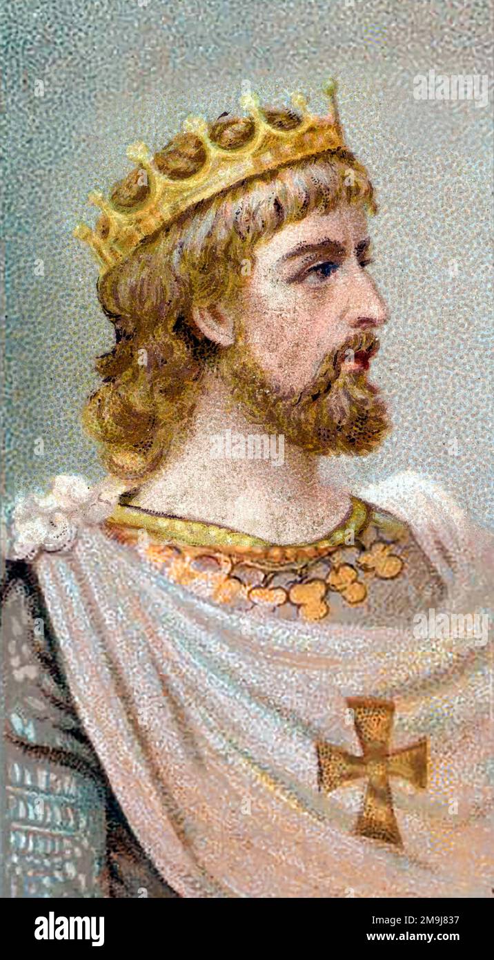 Athelstan. Portrait des ersten Königs von England, Æthelstan (c. 894-939), Wills Zigarettenkarte, Stockfoto