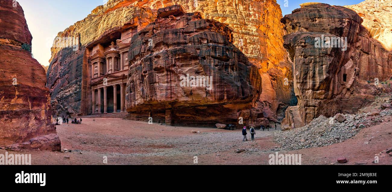 Petra, den Nabataeanern ursprünglich als Raqmu, Südjordanien bekannt Stockfoto