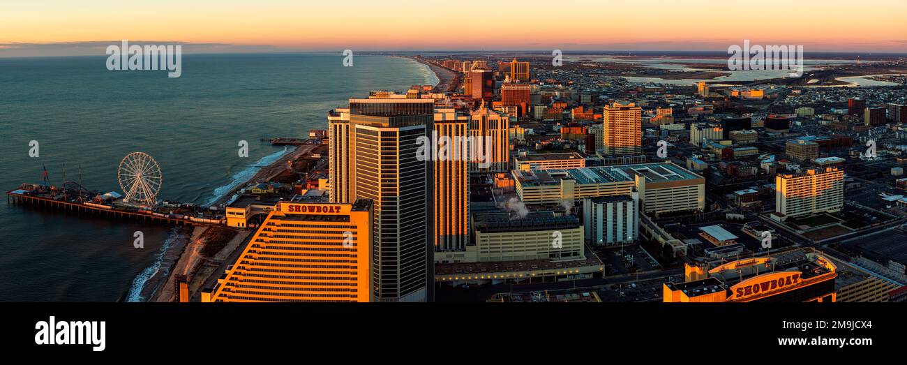 Die Stadt, Atlantic City, New Jersey, USA aus der Vogelperspektive Stockfoto