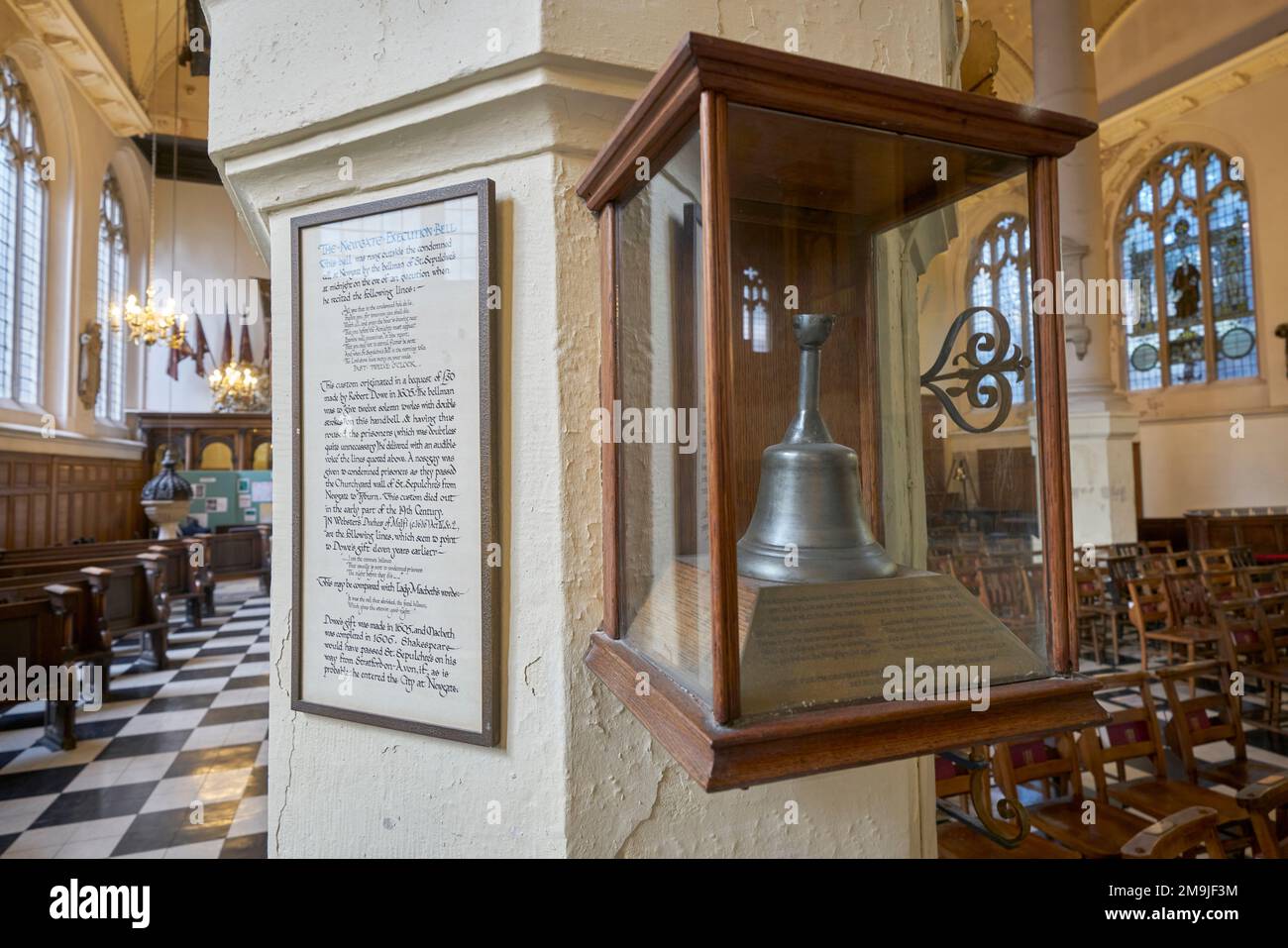 Newgate Glocke Hinrichtungsglocke Heilige Grabeskirche Stockfoto