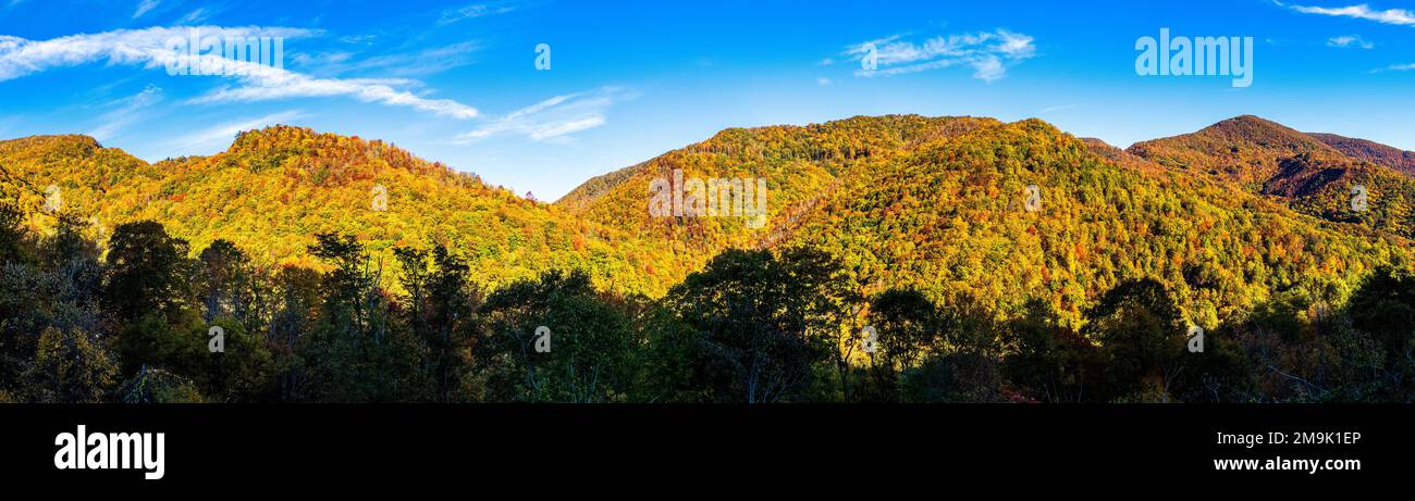 Blick auf Smoky Mountains, Blue Ridge Parkway, North Carolina, USA Stockfoto