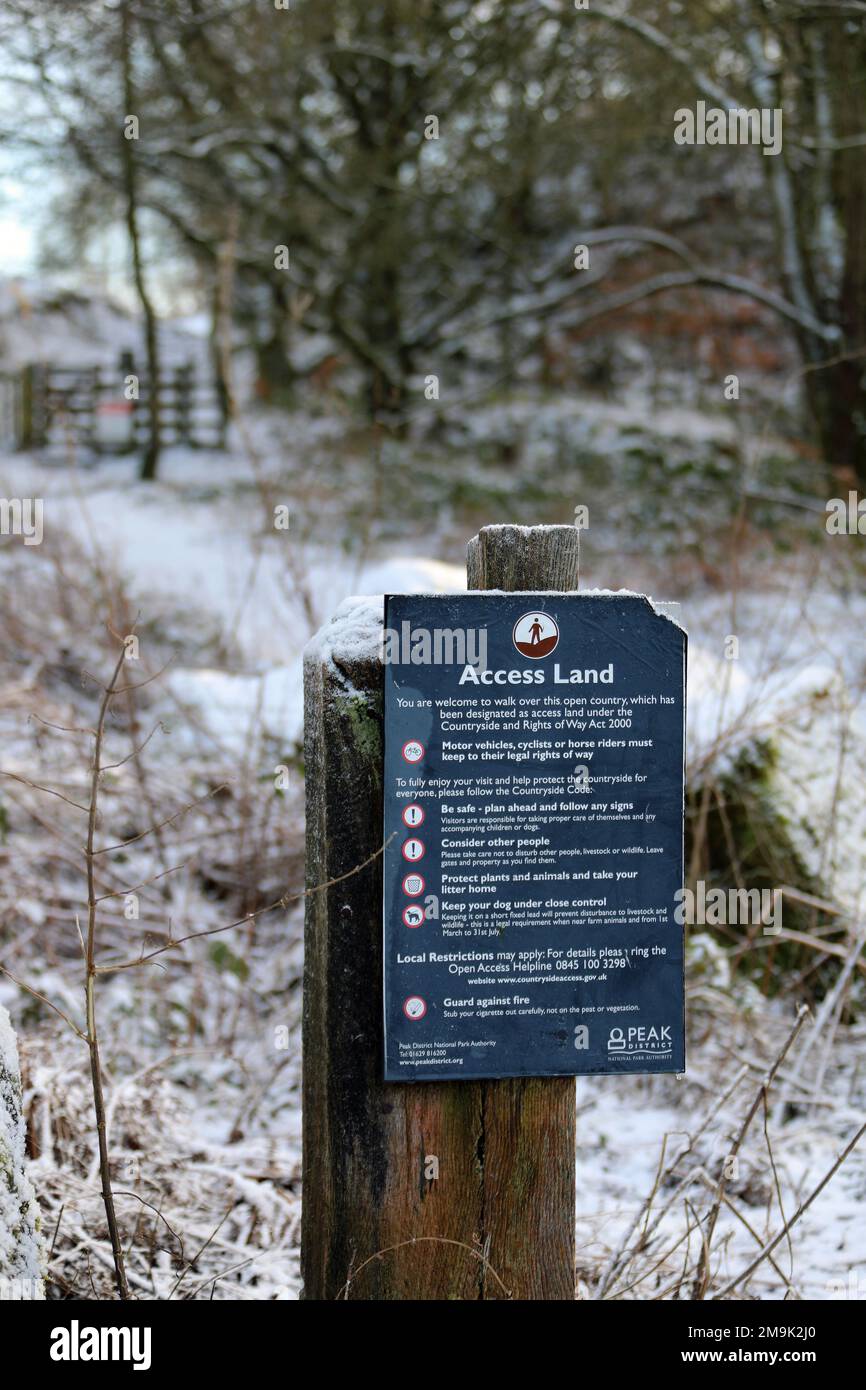 Zugang zu Land am Stanton Moor Stockfoto