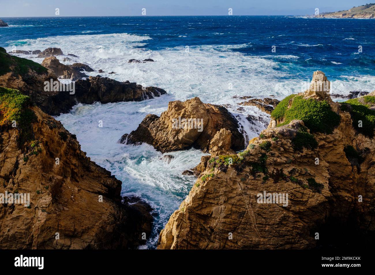 Rocky Coast, Big Sur, Monterey County, Kalifornien, USA Stockfoto