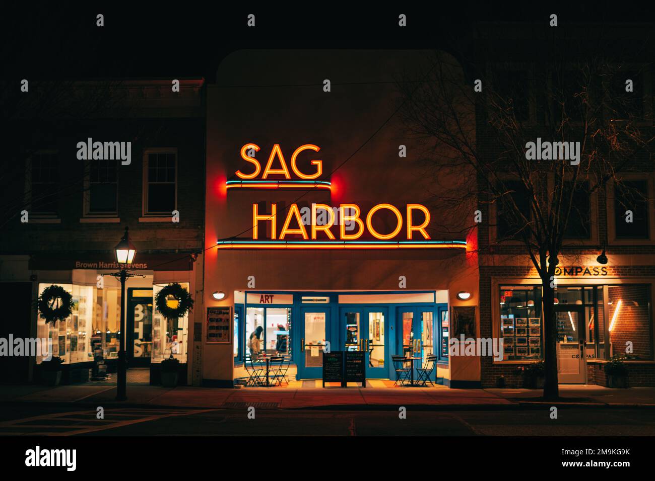 Sag Harbor Cinema Vintage-Schild, Sag Harbor, New York Stockfoto