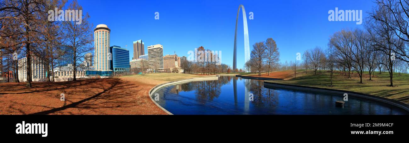 City und Gateway Arch, Saint Louis, Missouri, USA Stockfoto