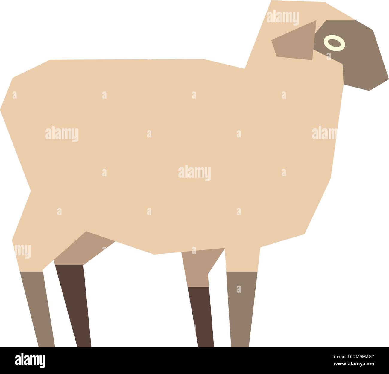 Baby-Schaf-Ikone. Lustiges Bauernhoftier im polygonalen Stil Stock Vektor