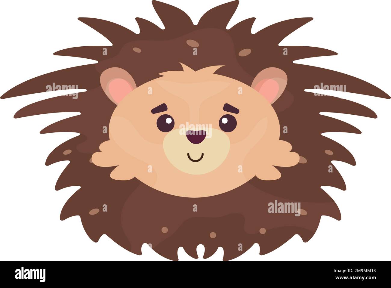 Isolierter süßer Igel-Avatar-Charaktervektor Stock Vektor