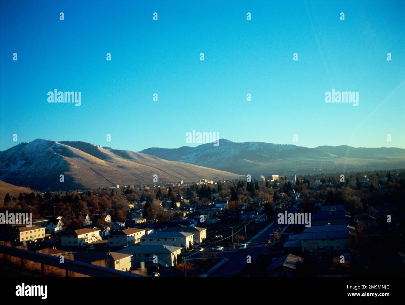 Blick von oben auf die Gebäude, Missoula, Montana, USA Stockfoto