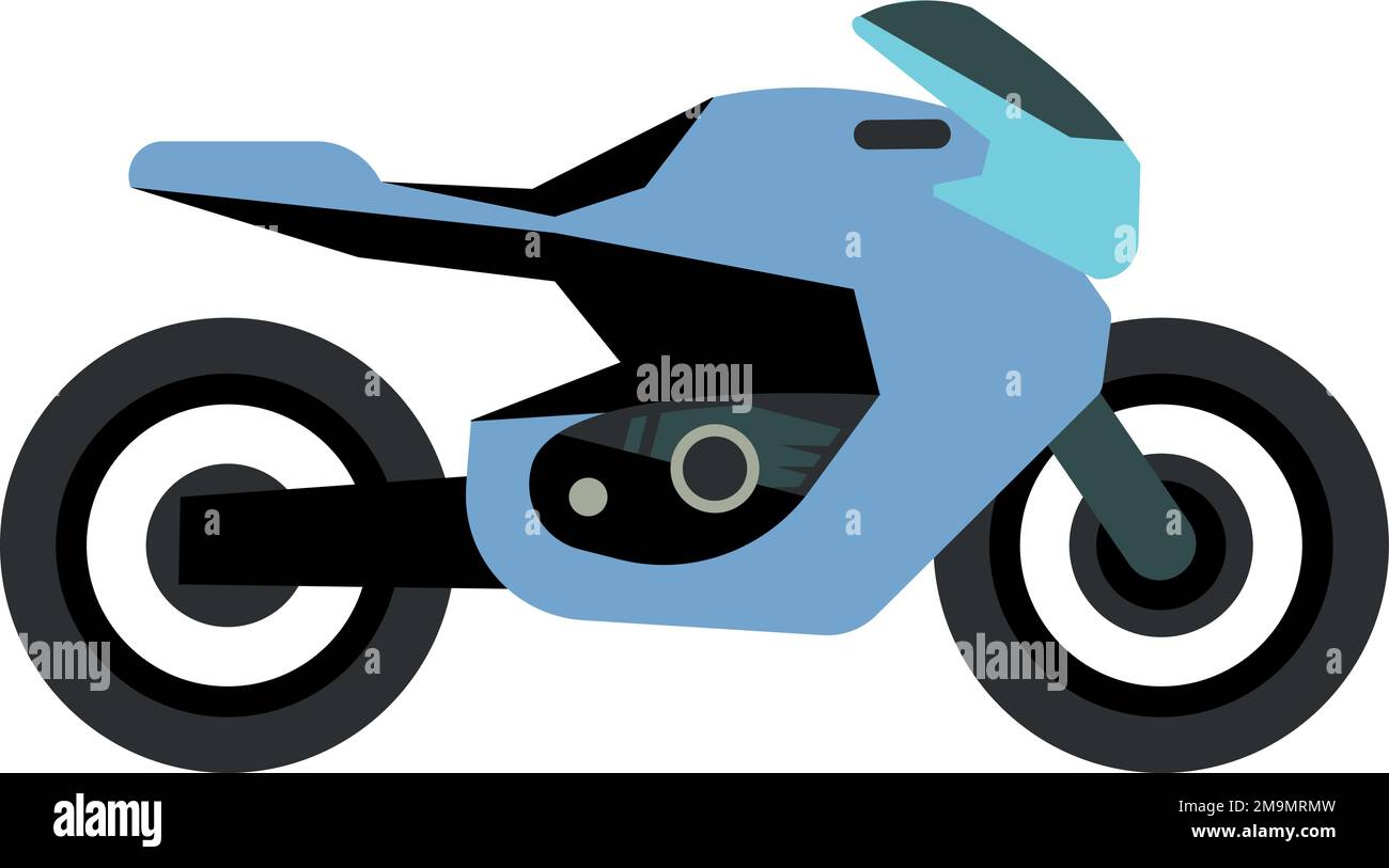 Moderne Sportmotorrad-Ikone. Seitenansicht des Cartoon-Motorrads Stock Vektor