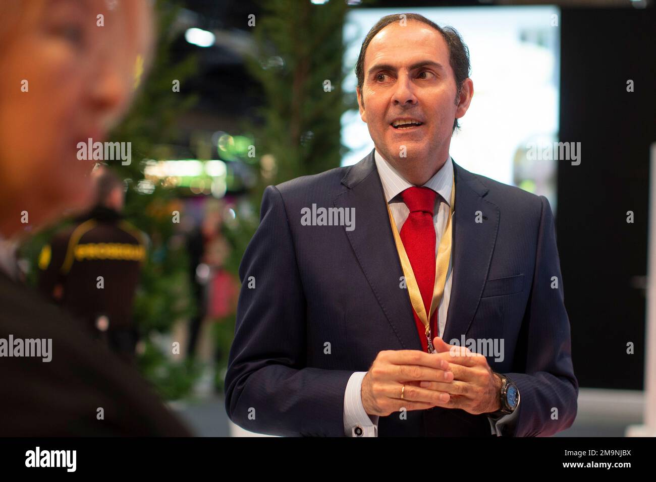 Madrid, Spanien. 18. Januar 2023. Javier Sánchez-Prieto, Präsident von Iberia, anlässlich der Eröffnung der Internationalen Tourismusmesse (FITUR) 2023 in Madrid. Guatemala wird auf der FITUR-Ausgabe 43. ein Partnerland sein und 131 Länder zusammenbringen. Kredit: SOPA Images Limited/Alamy Live News Stockfoto